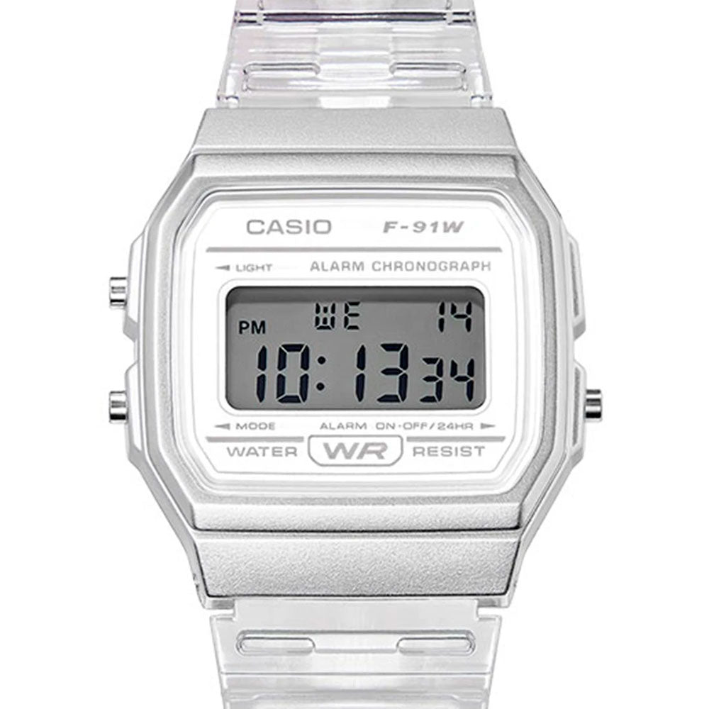 Reloj Casio Vintage F-91WS-7DF Blanco Transparente - Dando la Hora - Dando  La Hora