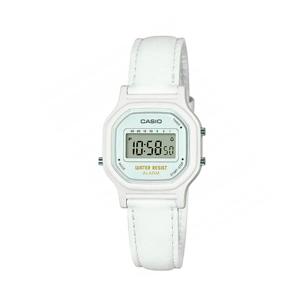 Reloj Casio Vintage LA-11WL-7A Blanco Cuero - Dando la Hora