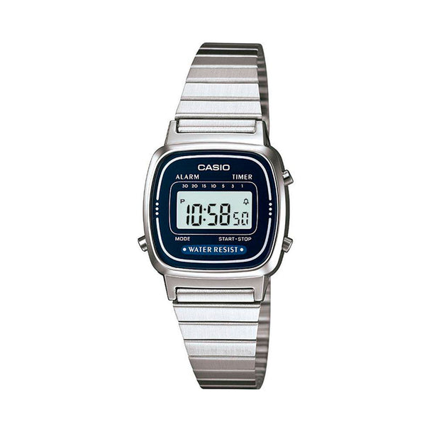 Reloj Casio Vintage LA670WA-2DF Plateado Azul
