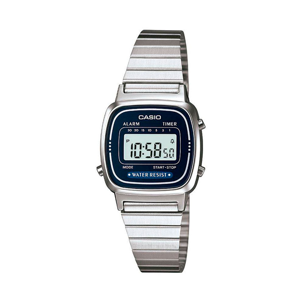 Casio retro plateado outlet