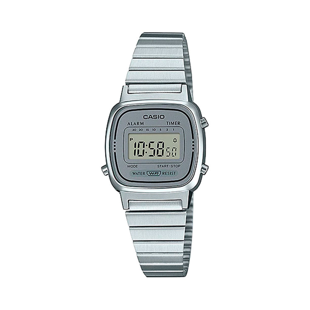 Reloj Casio Vintage LA670WA 7DF Plateado Dando la Hora Dando La Hora