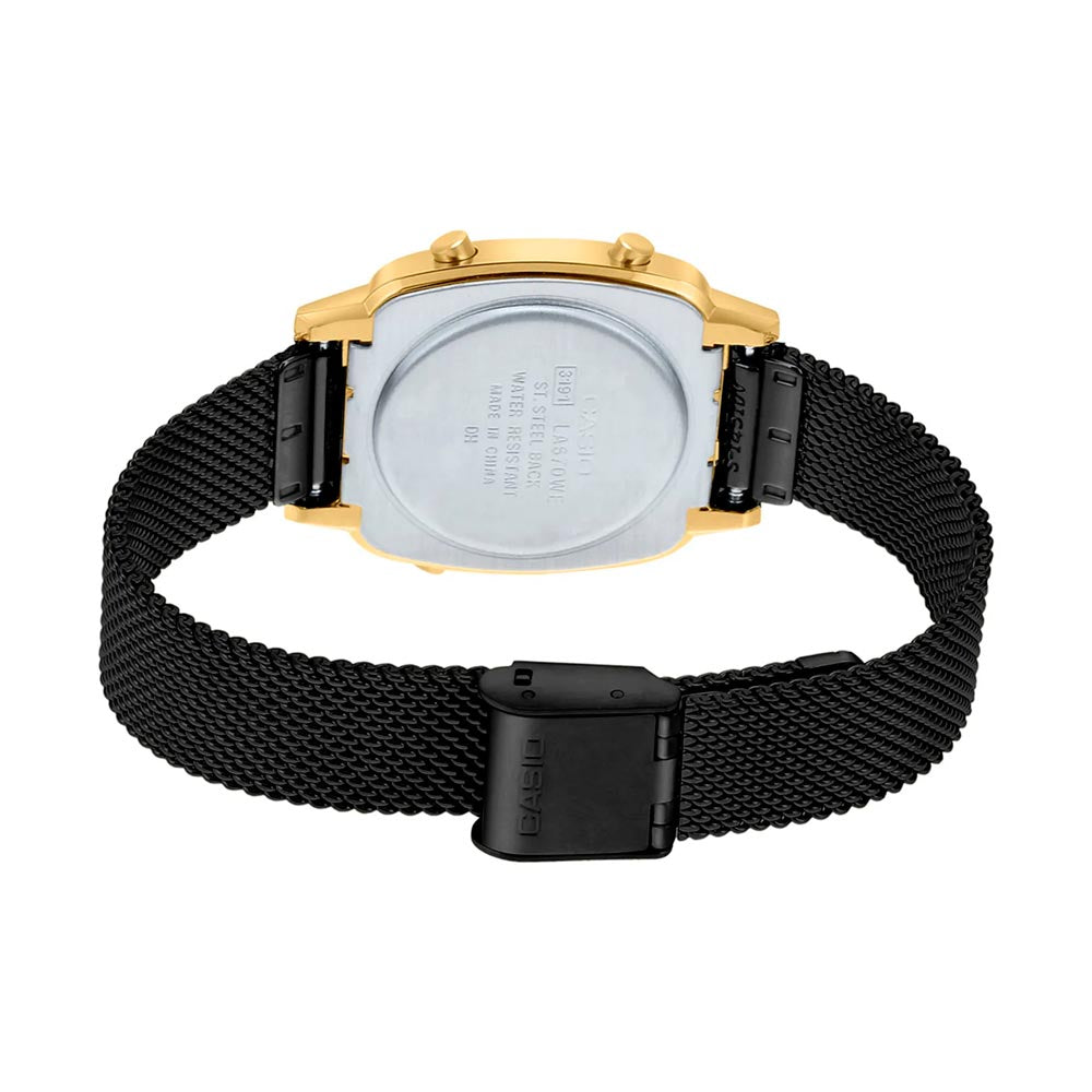 Reloj De Pulsera Casio La-670 Digital Para Mujer Color Dorado