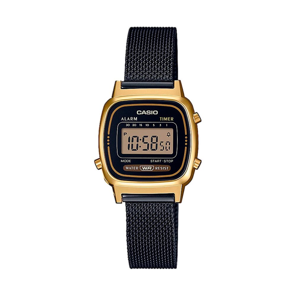 Reloj Casio Vintage LA670WEMB-1DF Milanese Dorado Negr - Dando la Hora
