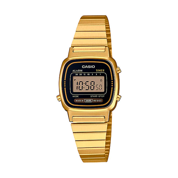 Reloj Casio Vintage LA670WGA-1DF Negro Dorado Mini