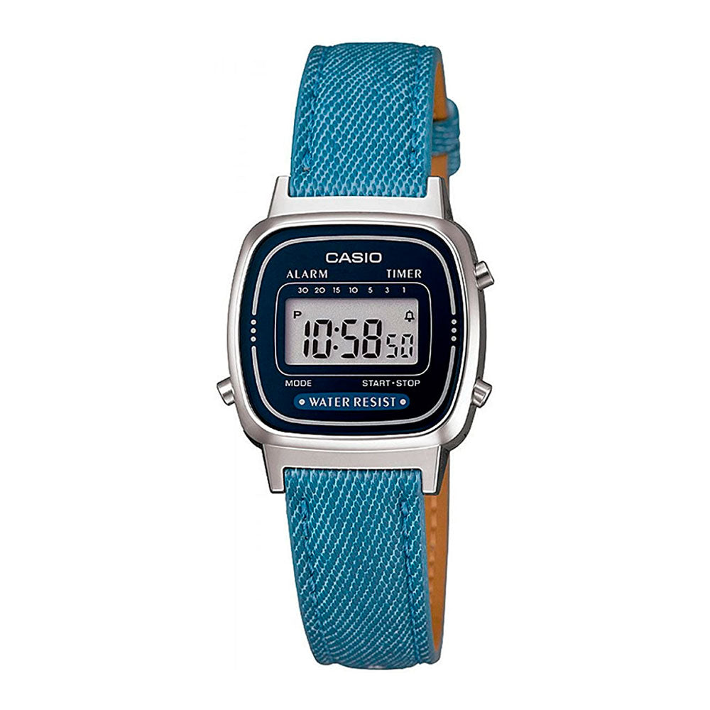 Reloj Casio Vintage LA670WL-2A2DF Azul Correa de Cuero Denim