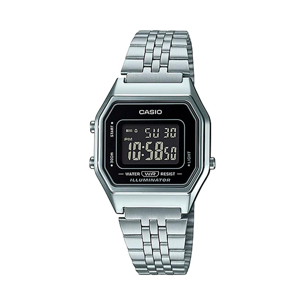 Reloj Casio Vintage LA680WA-1BDF Plateado Negro