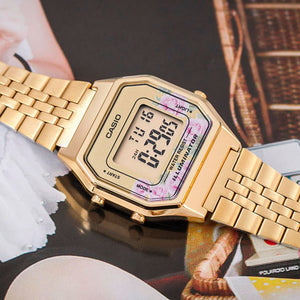 Reloj Casio Vintage LA680WGA-4CDF Dorado Flores
