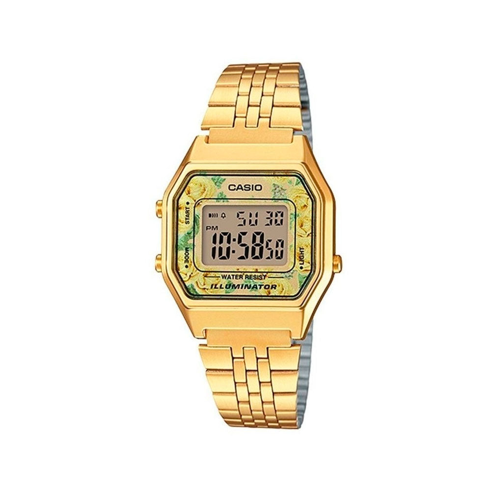 Reloj Casio Vintage LA680WGA-9CDF Dorado Flores Amarillas