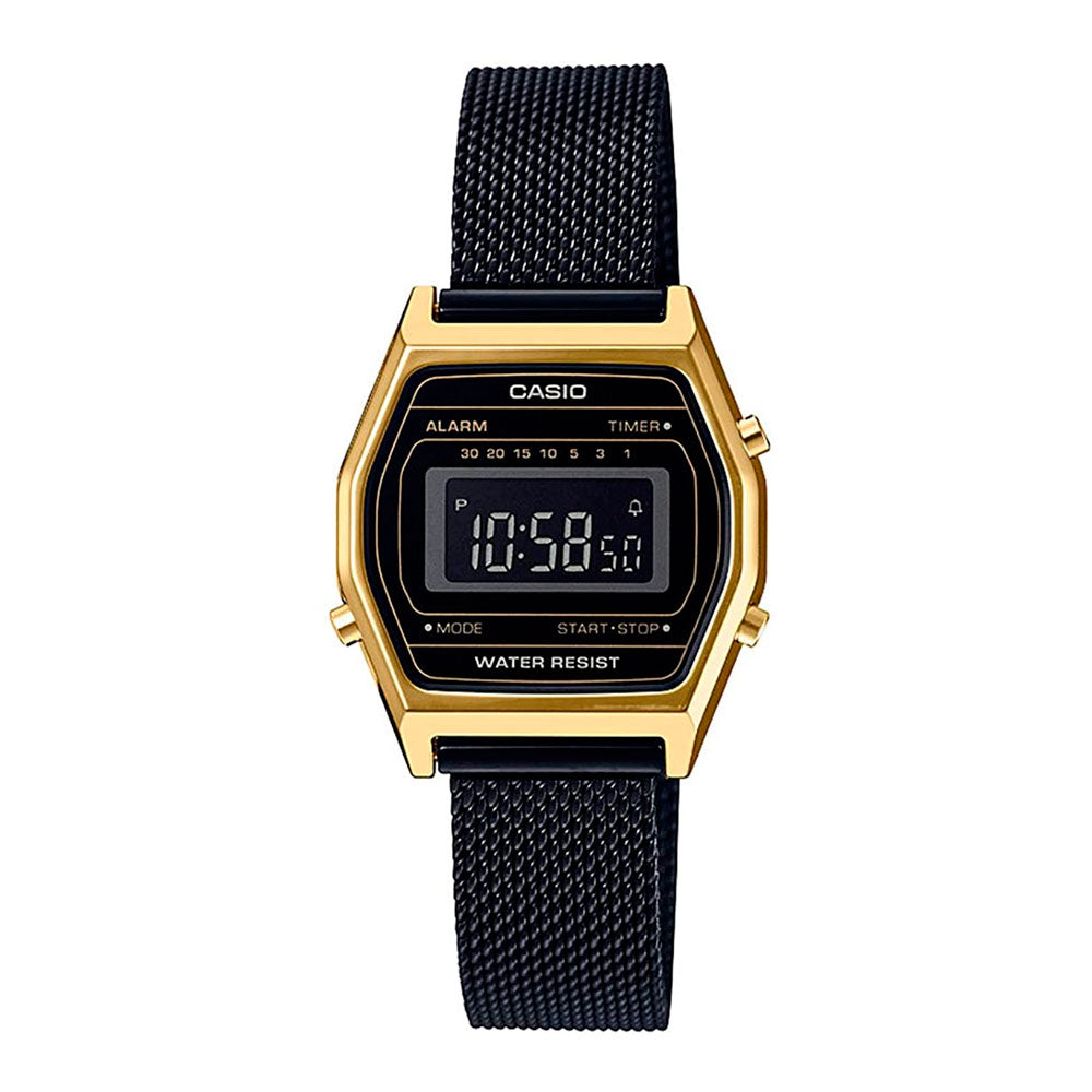 Reloj Casio Vintage LA690WEMB-1BDF DoradoNegro Milanese- Dando la Hora