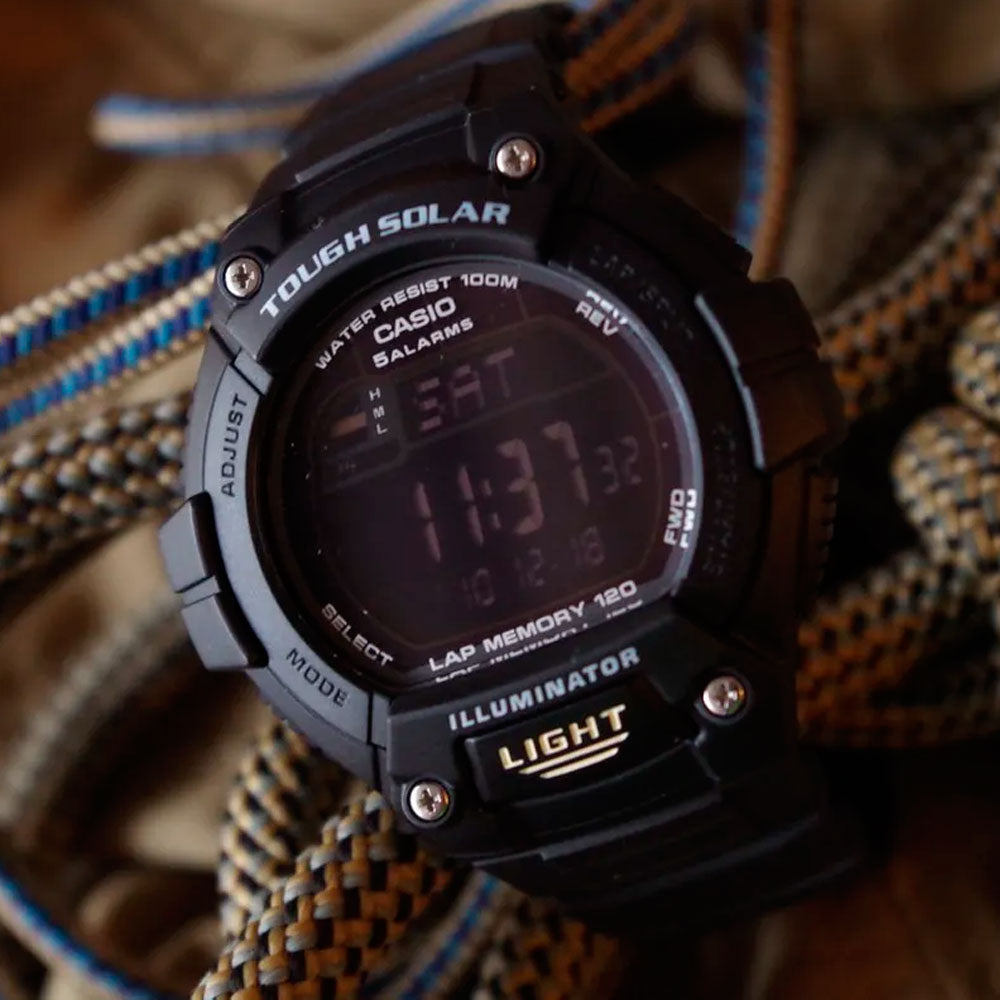 Reloj Casio Vintage Sports Lap Memory W-S220-1BVCF Tough Solar [EXCLUSIVO]