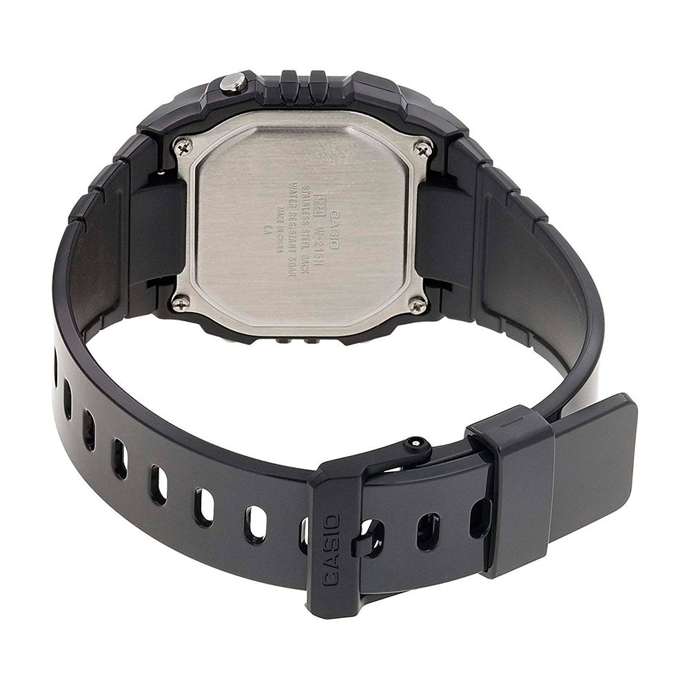 Reloj Casio Vintage W 215H 8AVDF Negro Azul Dando la Hora