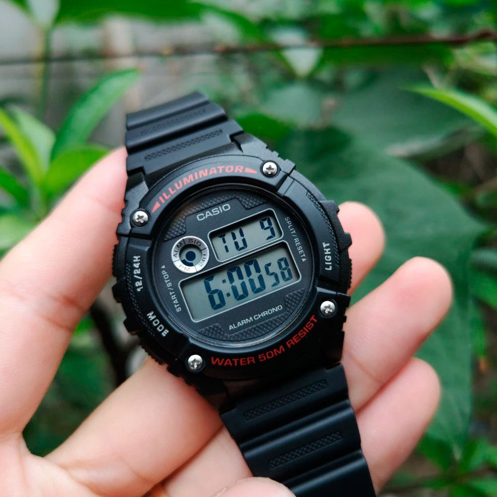Reloj Casio Vintage W-216H-1AVDF Alarm Chrono Negro  - Dando la Hora