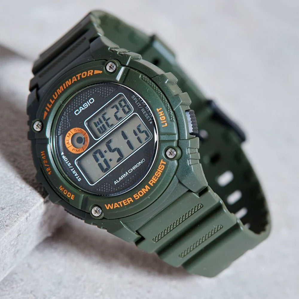 Reloj Casio Vintage W-216H-3BVDF Alarm Chrono Verde