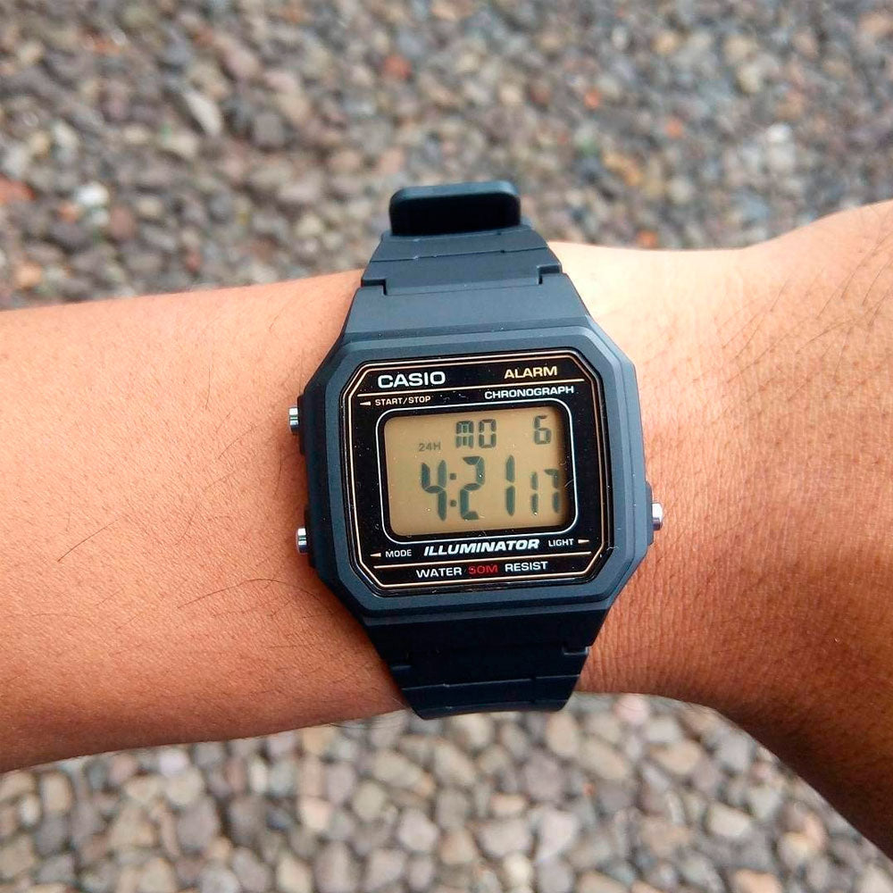 Reloj Casio Vintage W-217H-9AVDF Classic Líneas Amarillas