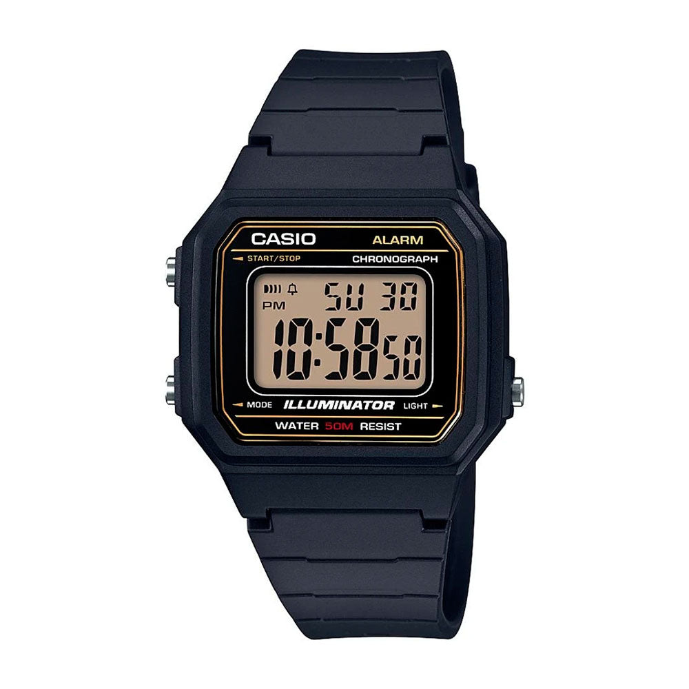 Reloj Casio Vintage W-217H-9AVDF Classic Líneas Amarillas