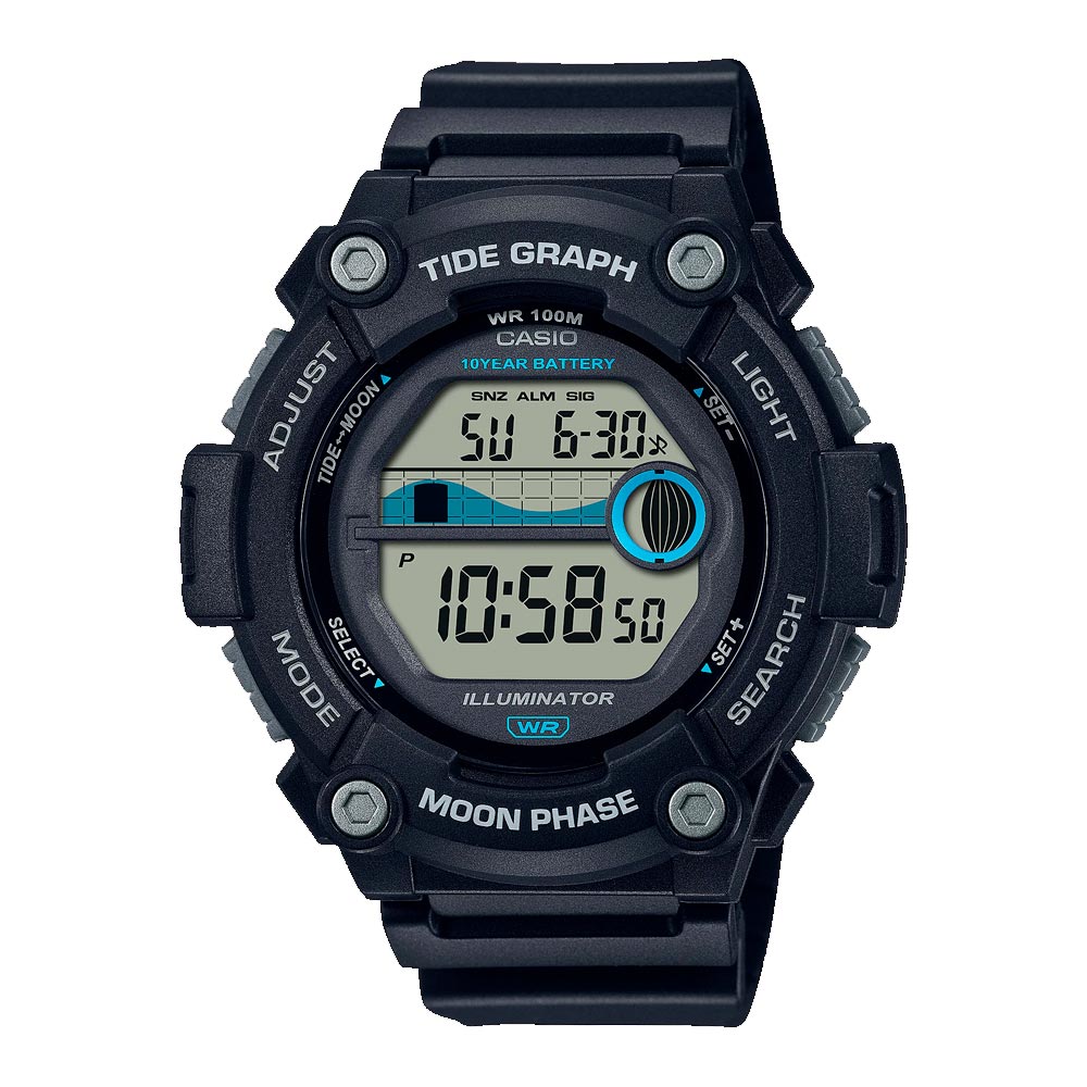 Reloj Casio Vintage WS-1300H-1AVDF Tide Graph Moonphase  Dando la Hora