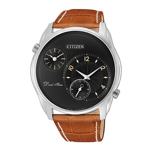 Reloj Citizen Dual Time AO3030-08E Quartz Cuero 44mm - Dando la Hora