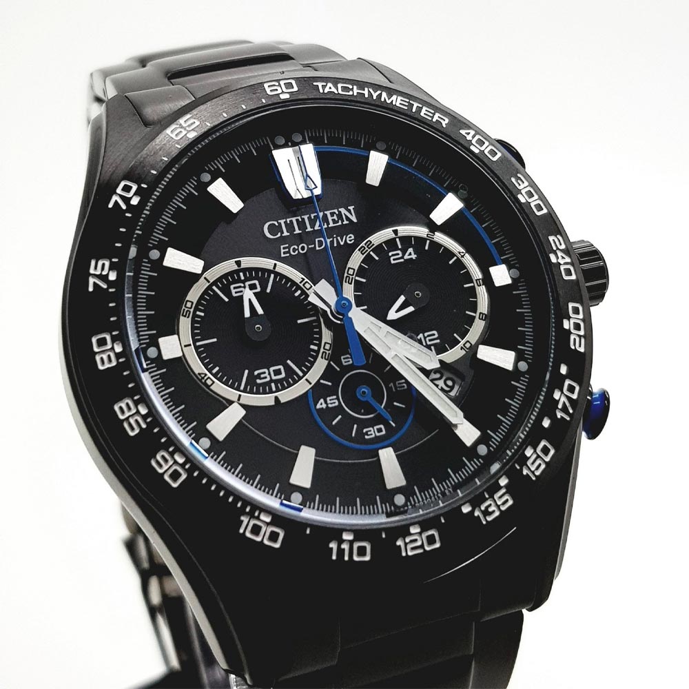 CITIZEN Eco-Drive CA4485-85E Orologio Uomo – Analogico Acciaio Nero, Impermeabile 10 Bar