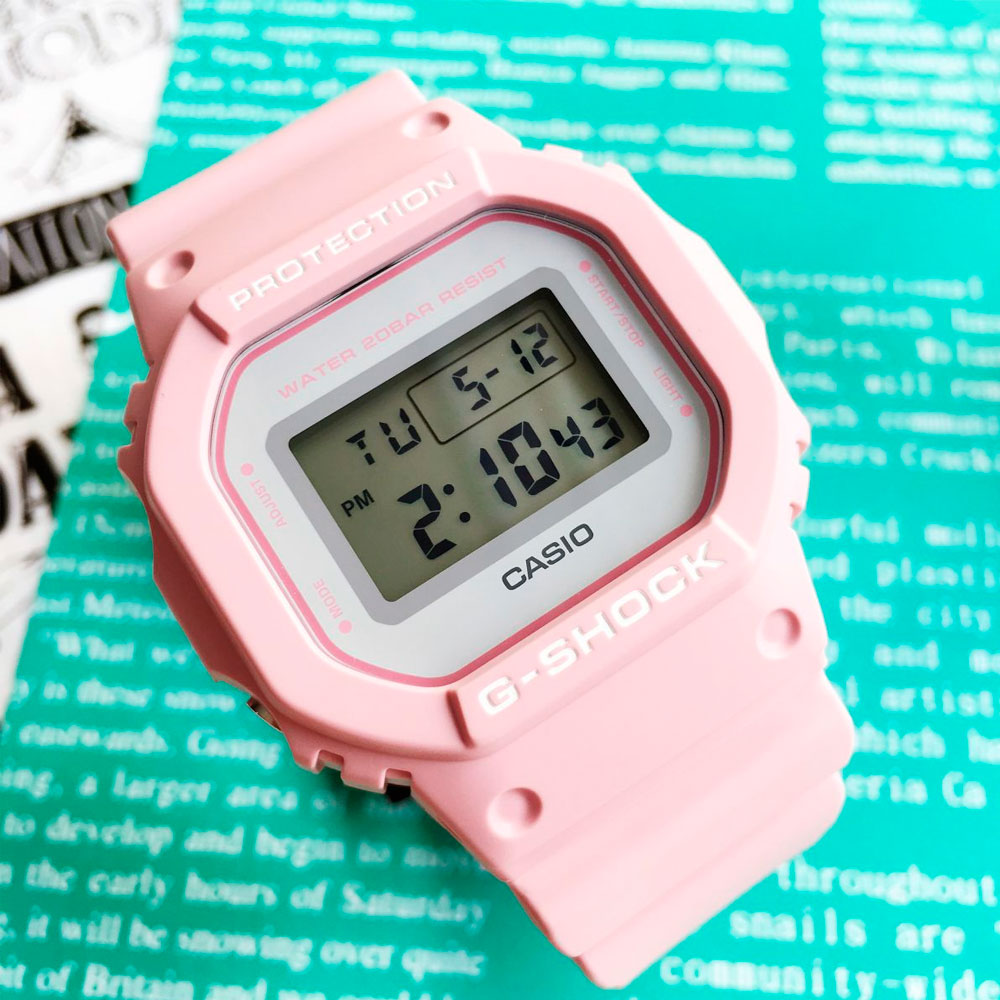 Reloj G-Shock Casio Vintage DW-5600SC-4DR Rosado - Dando la Hora