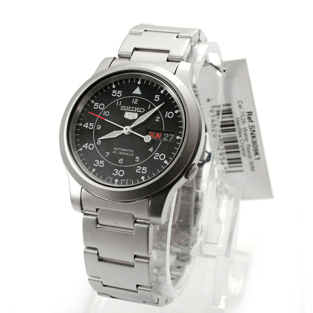 Reloj Seiko 5 Análogo Automático SNK809K1 Metálico 36mm Dando la Hora