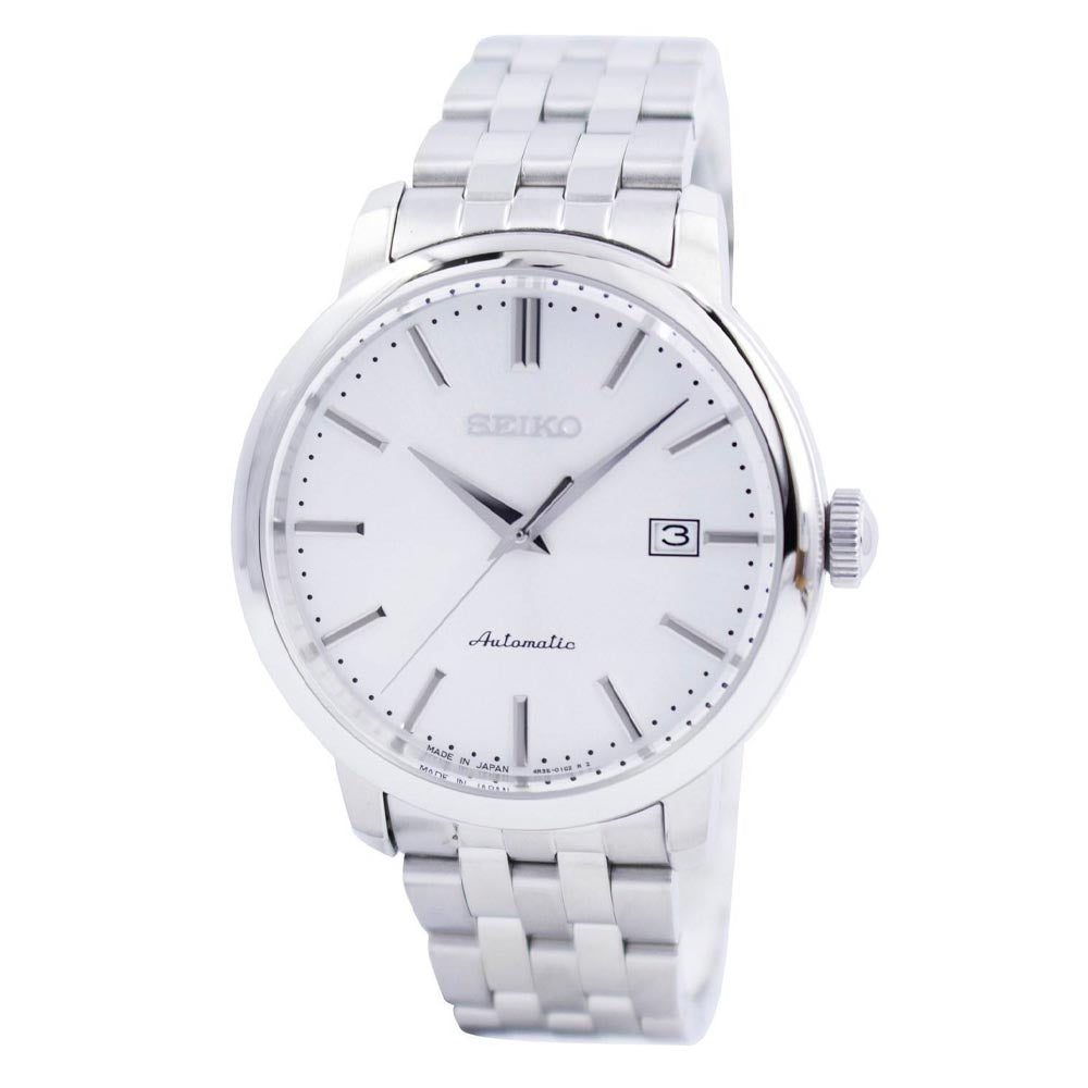 Reloj Seiko Automatic Análogo SRPA23J1  Negro Cuero 42mm Dando la Hora