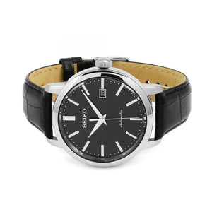Reloj Seiko Automatic Análogo SRPA27K1 Negro Cuero 42mm Dando la Hora