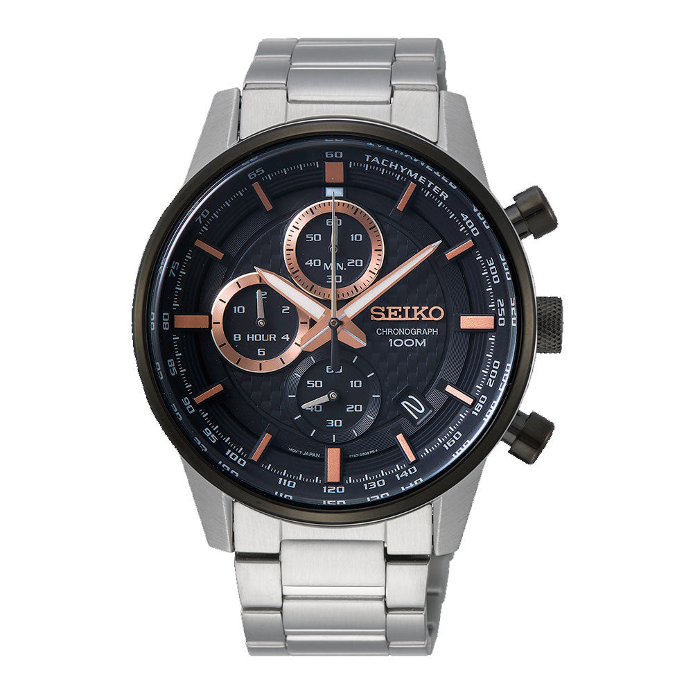 Reloj Seiko Chronograph SSB331P1 Quartz Correa de Cuero- Dando la Hora