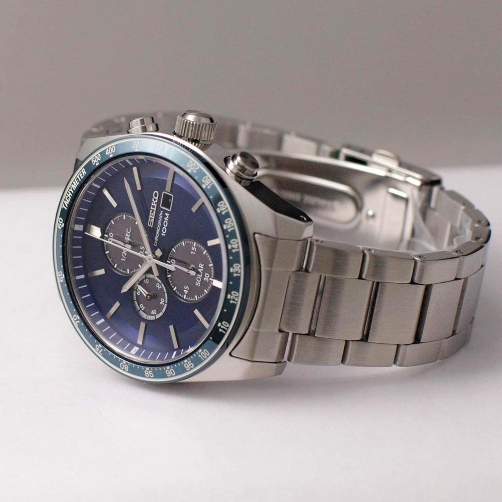 Reloj Seiko Solar Chronograph SSC719P1 Correa Metálica- Dando la Hora