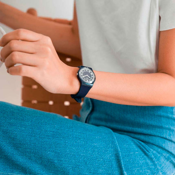 Reloj Swatch GN254 Blue Ben 34mm Swiss Made - Dando la Hora