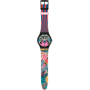 Reloj Swatch  MOMA SUOZ334 THE CITY AND DESIGN, THE WONDERS OF LIFE 41mm Swiss Made