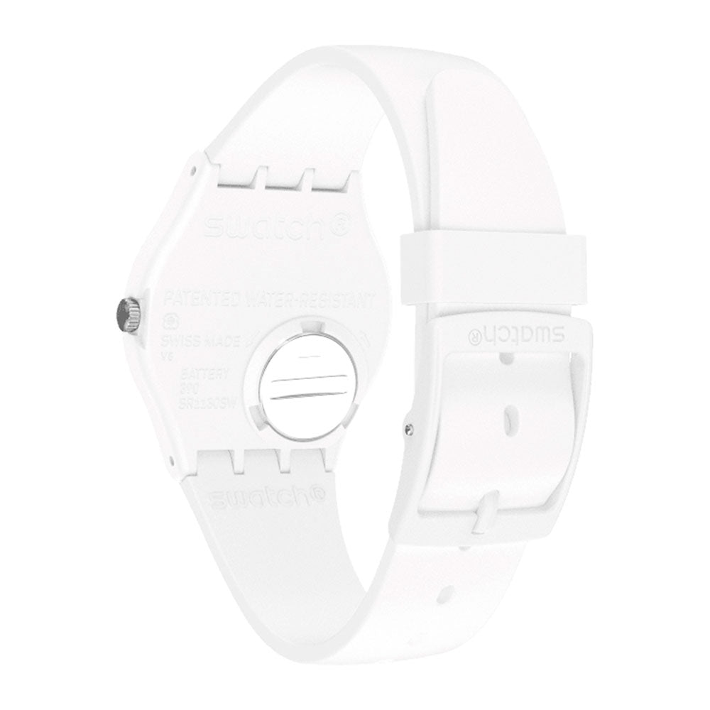 Reloj Swatch SO31W100 Think Time White Bioceramic 34mm - Dando la Hora