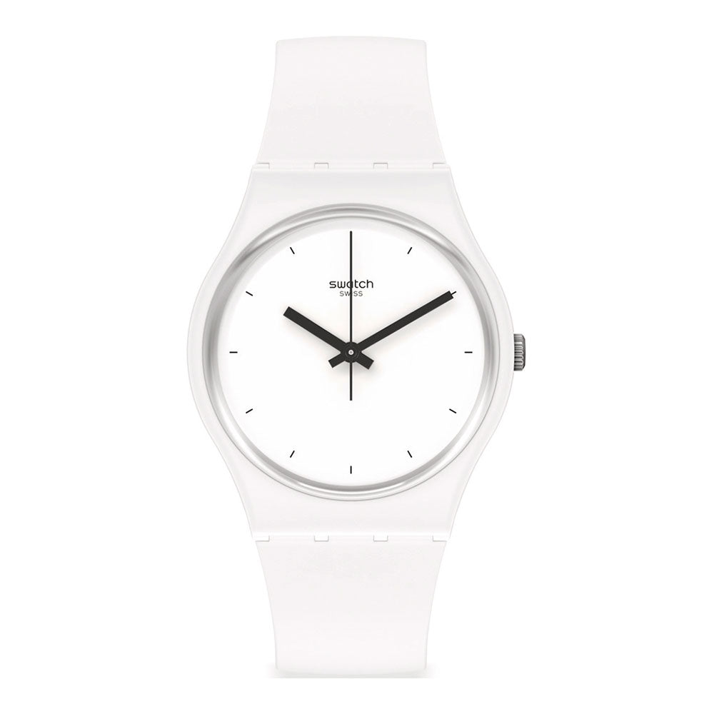 Reloj Swatch SO31W100 Think Time White Bioceramic 34mm - Dando la Hora
