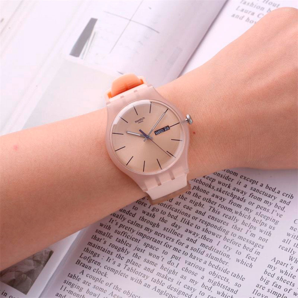 Reloj Swatch SUOT700 Rose Rebel 41mm Swiss Made -  Dando la Hora