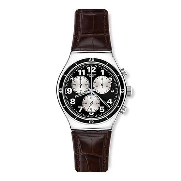 Reloj Swatch YVS400 Browned 43mm Chronograph Swiss Made  Dando la Hora