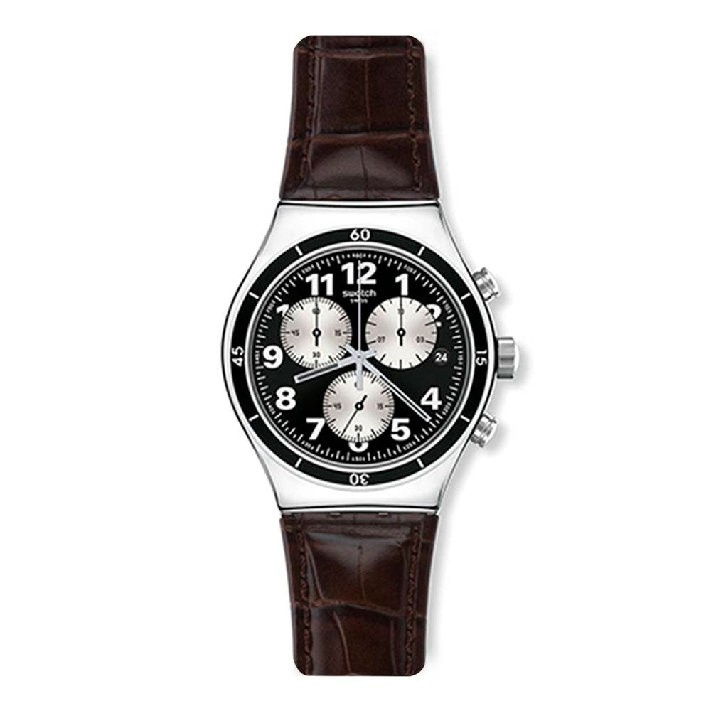 Reloj Swatch YVS400 Browned 43mm Chronograph Swiss Made  Dando la Hora