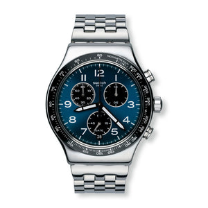 Reloj Swatch YVS423G Boxengasse 43mm Quartz Chronograph  Dando la Hora