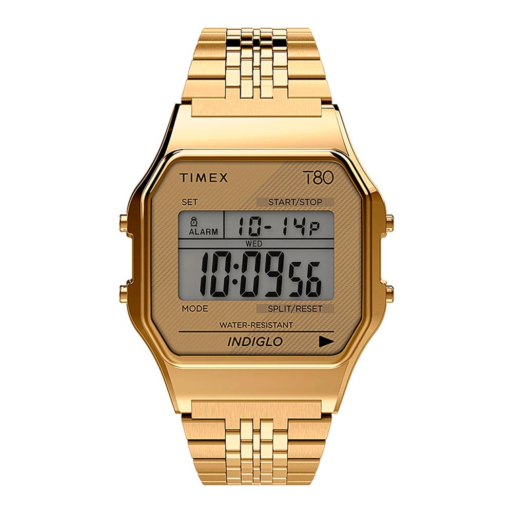 Reloj Timex Indiglo T80 Vintage TW2R79200 Dorado Digital