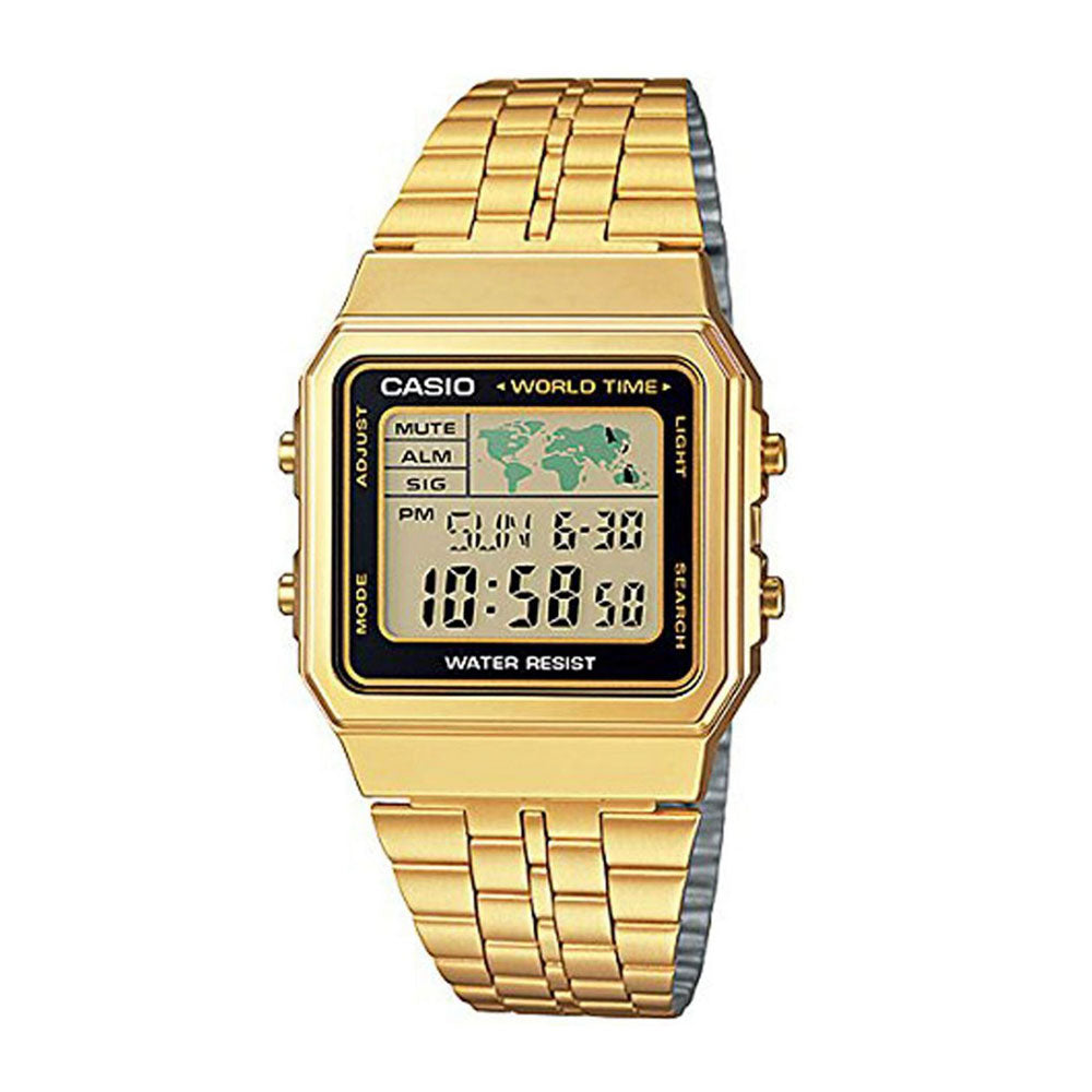 Reloj World Time Casio Vintage A500WGA-1DF Dorado - Dando la Hora - Dando  La Hora