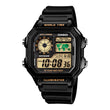 Reloj World Time Royale Casio Vintage AE-1200WH-1BVDF Negro Pantalla Verde