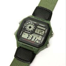 Reloj World Time Royale Casio Vintage AE-1200WHB-3BVDF Correa Verde