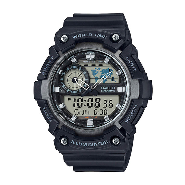 Reloj World Time Royale Casio Vintage AEQ-200W-1AVDF Negro - Dando la Hora