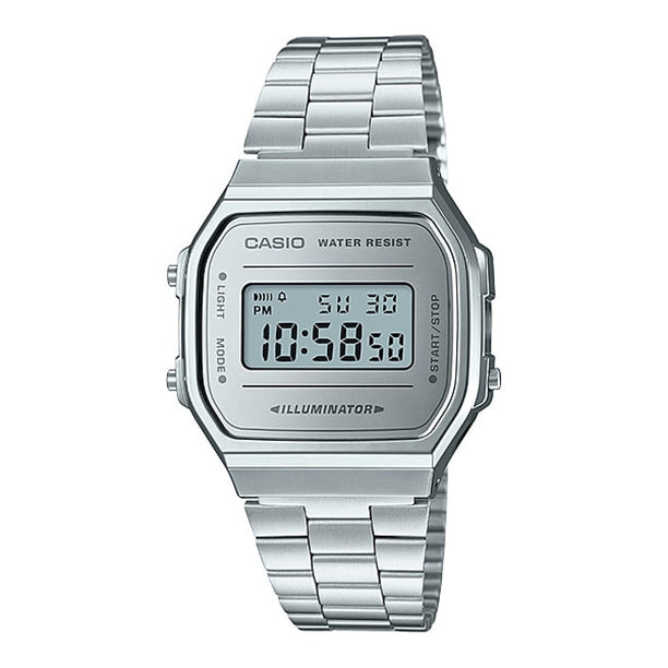 Reloj Vintage Casio A168WEM-7DF Digital Metálico Plateado