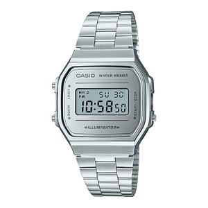 Reloj Vintage Casio A168WEM-7DF Digital Metálico Plateado