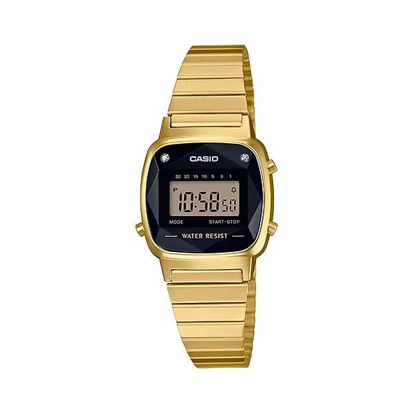 Reloj Vintage Casio Diamond LA670WGAD-1DF Digital Metálico Negro/Dorado