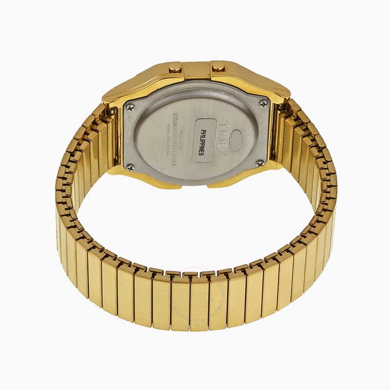 Reloj Vintage Timex Indiglo T78677 Digital Metálico Dorado