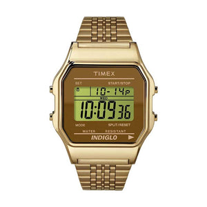 Reloj Indiglo Timex Vintage TW2P48700 Digital Metálico Dorado